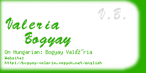 valeria bogyay business card